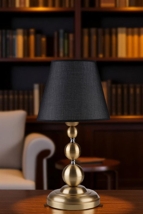 Opviq Lámpara de Mesa 8908-3 Negro y Dorado